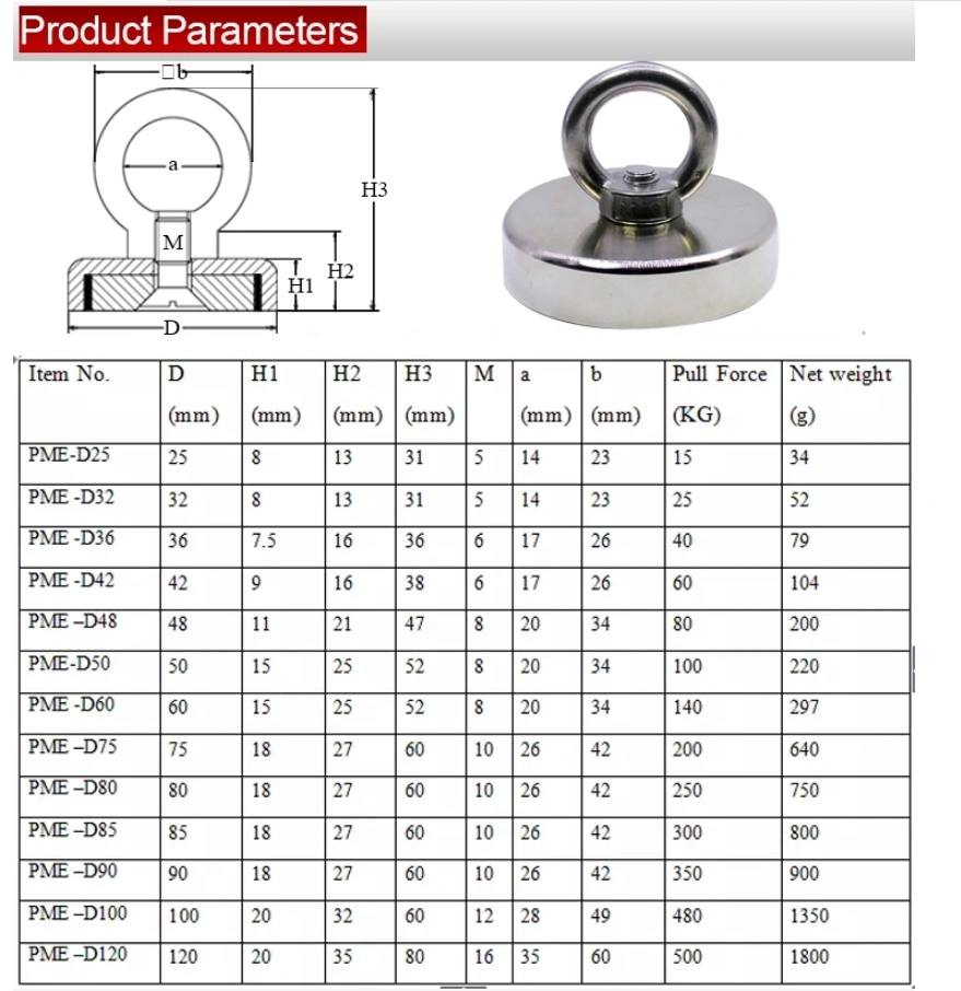 Strong Pull Force Threaded Flexible Cheap NdFeB Neodymium Pot Magnet/Cup Magnet with Countersunk Holes, Screws, Hooks