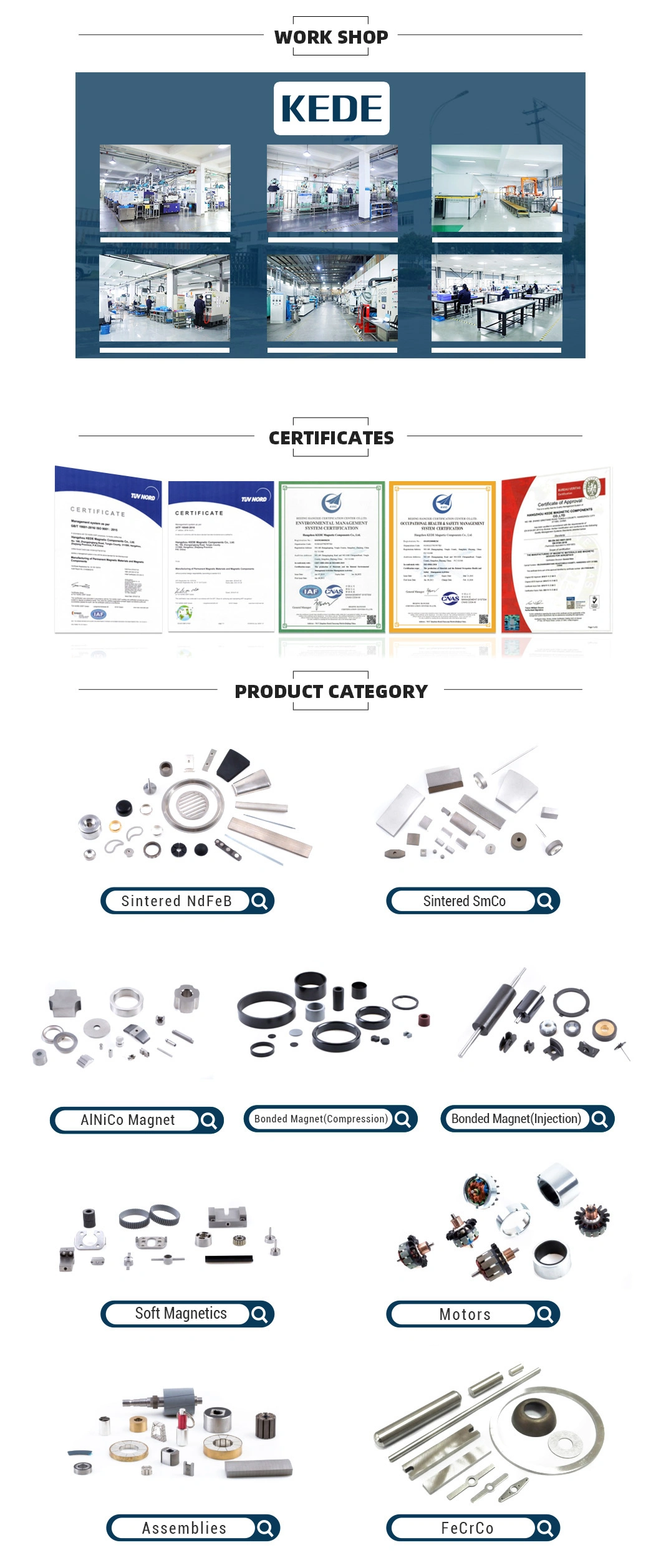 Customized Customizable Industrial Magnet Kede Rare Earth Magnetic Material Strong Bonded Ferrite